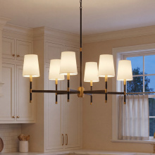 Savoy House 1-1631-6-143 - Brody 6-Light Linear Chandelier in Matte Black with Warm Brass Accents