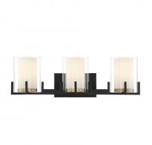 Savoy House 8-1977-3-143 - Eaton 3-Light Bathroom Vanity Light in Matte Black with Warm Brass Accents