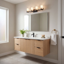 Savoy House 8-1977-4-143 - Eaton 4-Light Bathroom Vanity Light in Matte Black with Warm Brass Accents