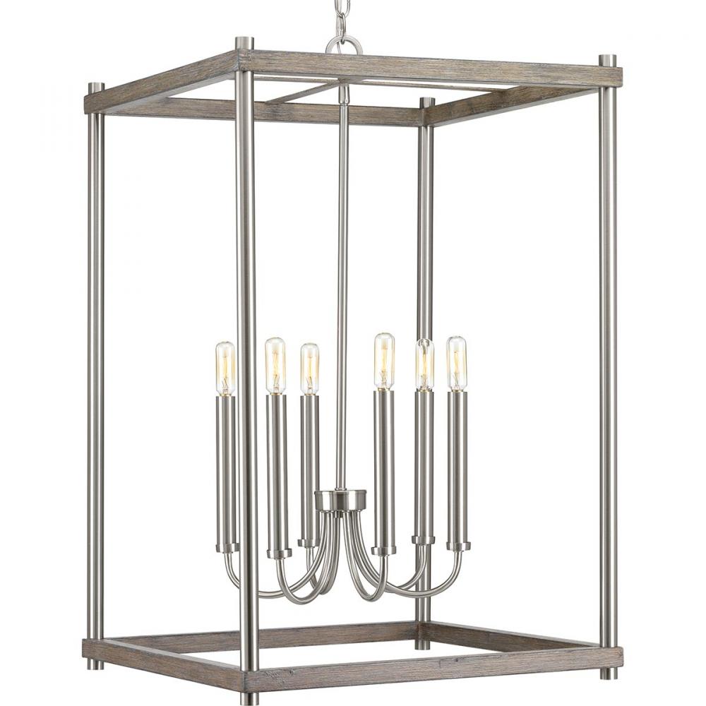 Fontayne Collection Six-Light Brushed Nickel Farmhouse Pendant Light