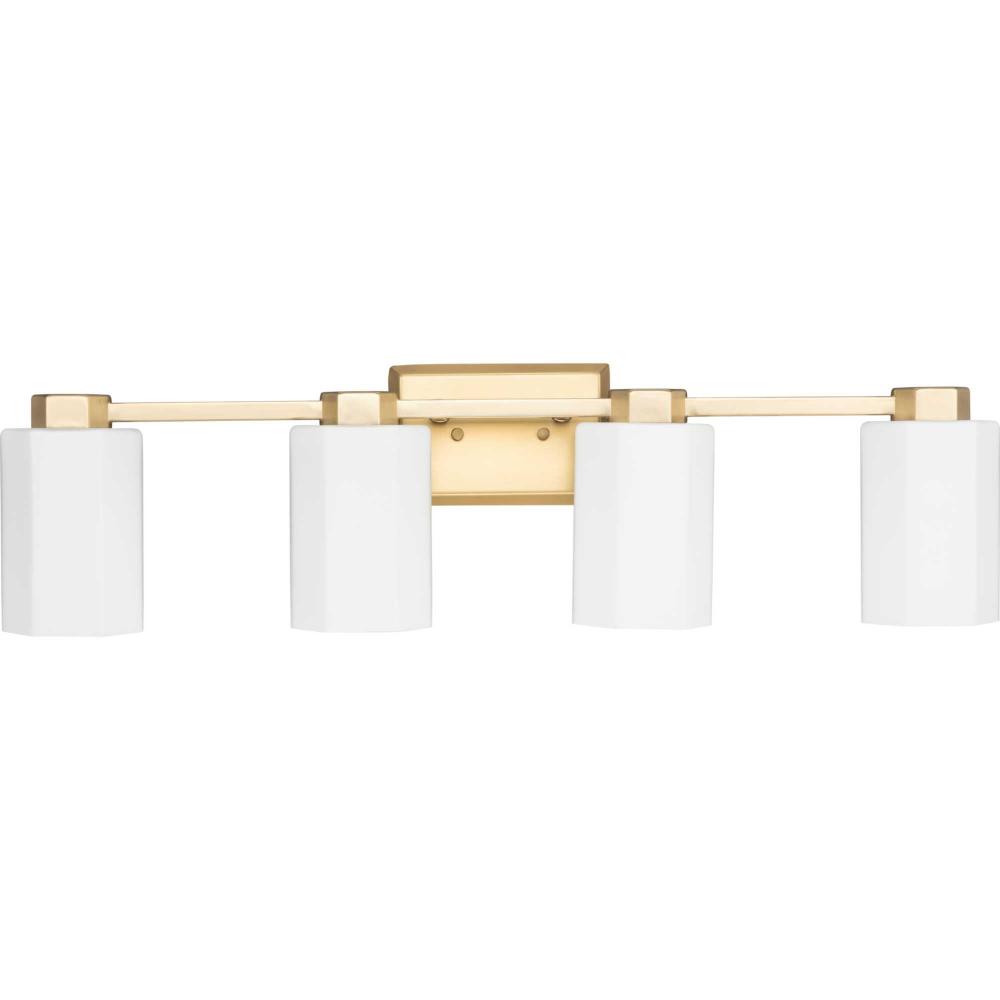 Estrada Collection Four-Light Brushed Gold Contemporary Bath & Vanity Light