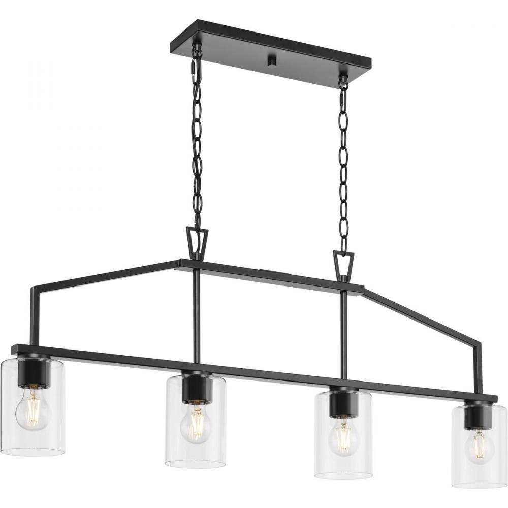 Goodwin Collection Four-Light Matte Black Modern Farmhouse Island Light