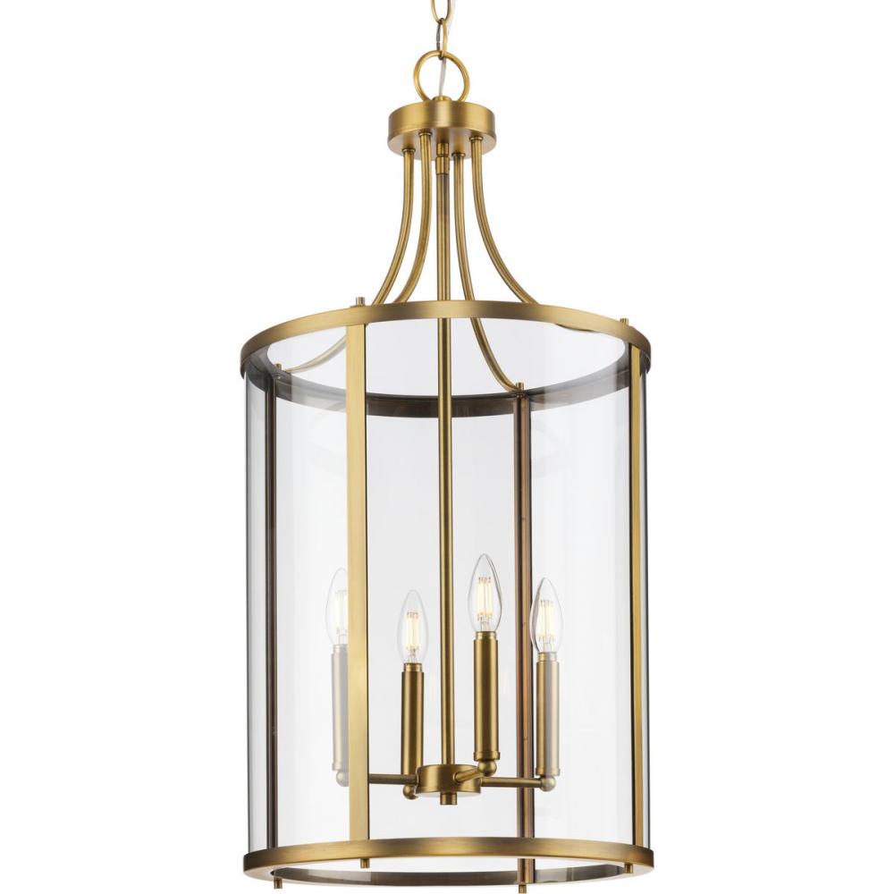 Gilliam Collection Four-Light Vintage Brass New Traditional Hall & Foyer