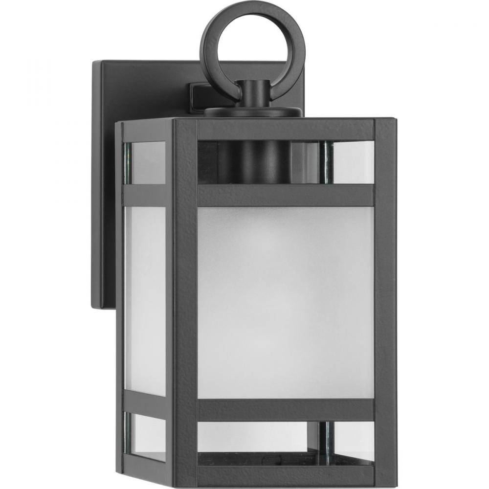 Parrish Collection One-Light Clear and Etched Glass Modern Craftsman Outdoor Small Wall Lantern