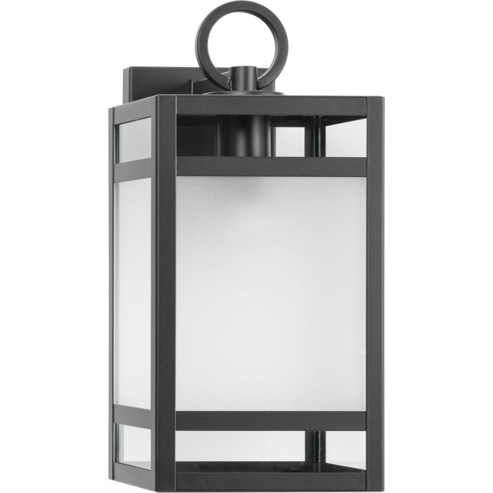 Parrish Collection One-Light Clear and Etched Glass Modern Craftsman Outdoor Medium Wall Lantern