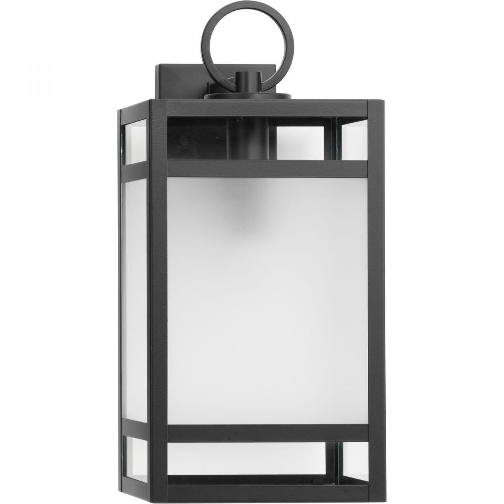 Parrish Collection One-Light Clear and Etched Glass Modern Craftsman Outdoor Large Wall Lantern