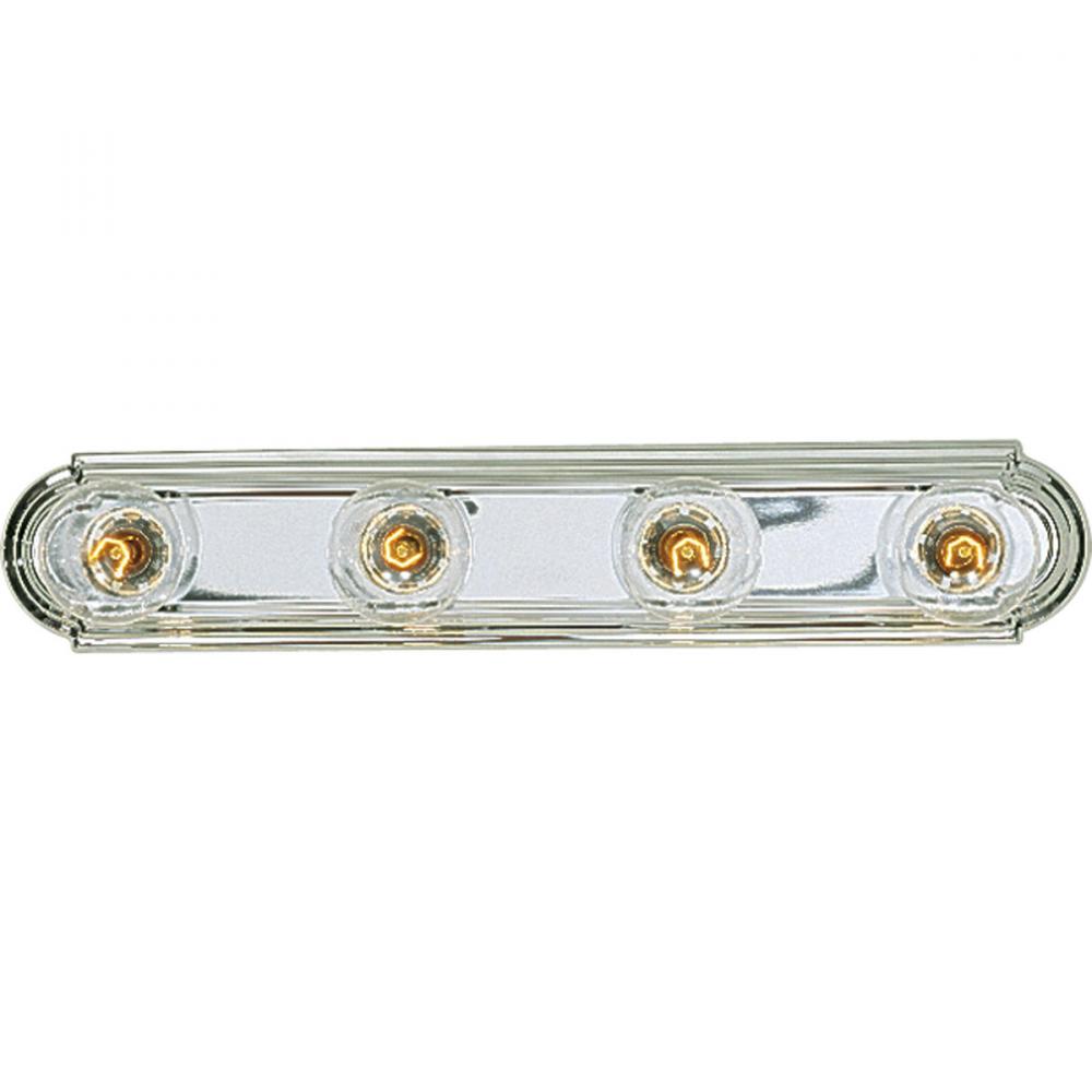 Broadway Collection Four-Light Polished Chrome Traditional Bath Vanity Light