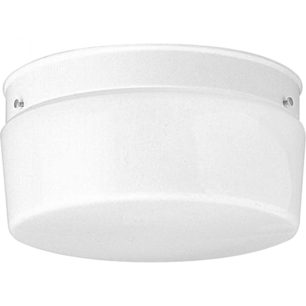 Two-Light White Glass 10-3/4" Close-to-Ceiling