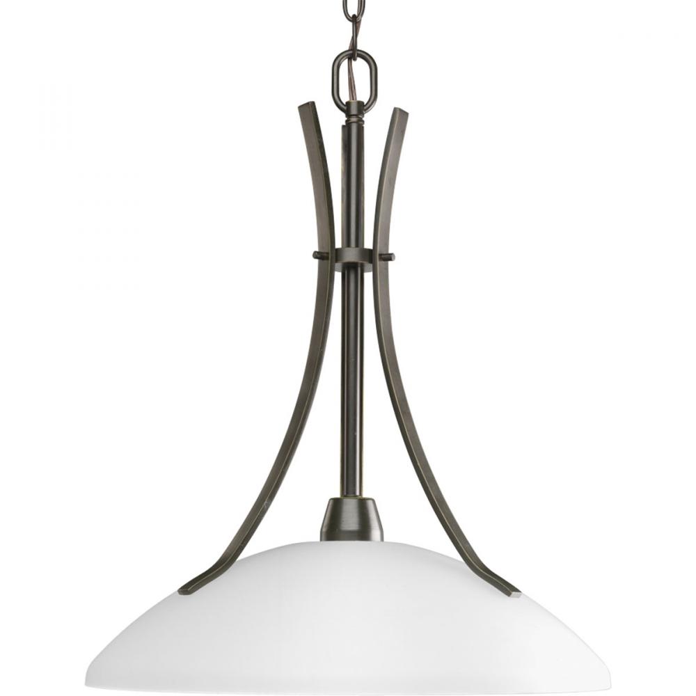 Wisten Collection One-Light Antique Bronze Etched Glass Modern Pendant Light