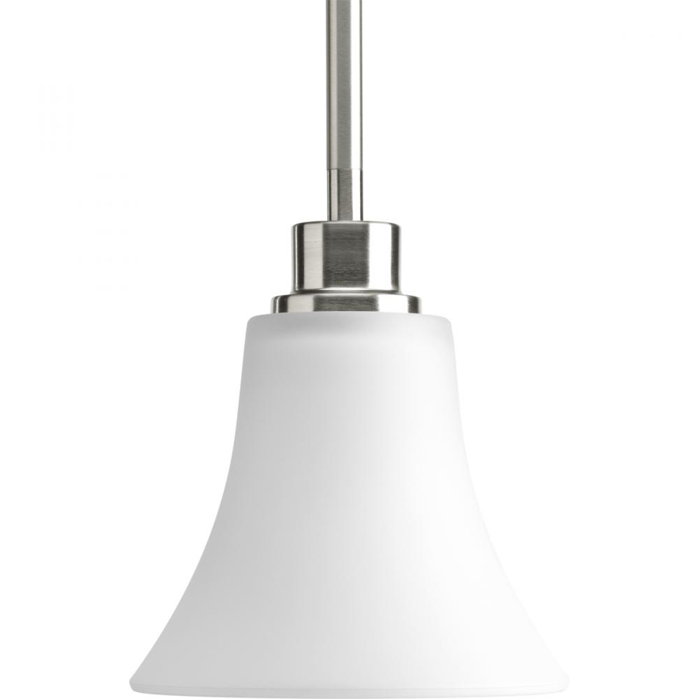 Joy Collection One-Light Brushed Nickel Etched Glass Traditional Mini-Pendant Light