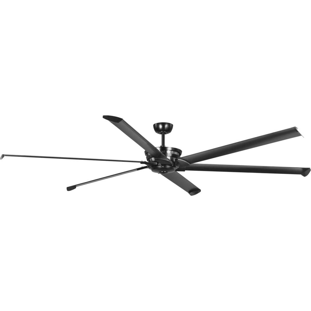 Huff Collection Indoor/Outdoor 96" Six-Blade Black Ceiling Fan