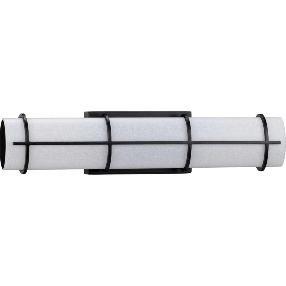 Grid LED Collection 22-inch Black and White Linen Acrylic Modern Style Bath Vanity Wall Light