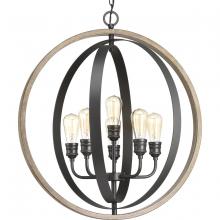 Progress P500094-143 - Conestee Collection Six-Light Graphite Farmhouse Pendant Light