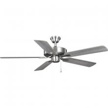 Progress P250084-009 - AirPro 52 in. Brushed Nickel 5-Blade AC Motor Transitional Ceiling Fan