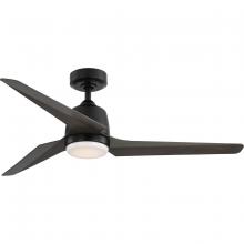 Progress P250094-31M-30 - Upshur Collection 52 in. Matte Black Transitional Ceiling Fan with LED Light Kit