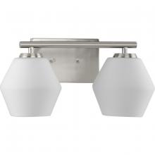 Progress P300431-009 - Copeland Collection Two-Light Brushed Nickel Mid-Century Modern Vanity Light