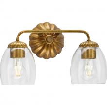 Progress P300489-204 - Quillan Collection Two-Light Soft Gold Transitional Bath & Vanity Light