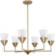 Progress P400372-205 - Pinellas Collection Six-Light Soft Gold Contemporary Chandelier