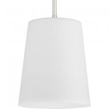 Progress P500429-104 - Clarion Collection One-Light Polished Nickel Etched White Transitional Pendant
