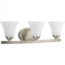 Progress P2010-09 - Adorn Collection Three-Light Brushed Nickel Etched Glass Traditional Bath Vanity Light