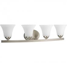 Progress P2011-09 - Adorn Collection Four-Light Brushed Nickel Etched Glass Traditional Bath Vanity Light
