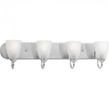 Progress P2709-15 - Gather Collection Four-Light Polished Chrome Etched Glass Traditional Bath Vanity Light