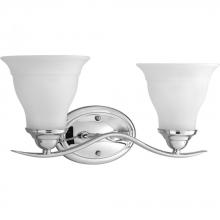 Progress P3191-15 - Trinity Collection Two-Light Polished Chrome Etched Glass Traditional Bath Vanity Light
