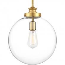 Progress P5328-137 - Penn Collection One-Light Natural Brass Clear Glass Farmhouse Pendant Light