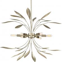 Progress P500415-176 - Mariposa Collection Six-Light Gilded Silver Hanging Pendant Light