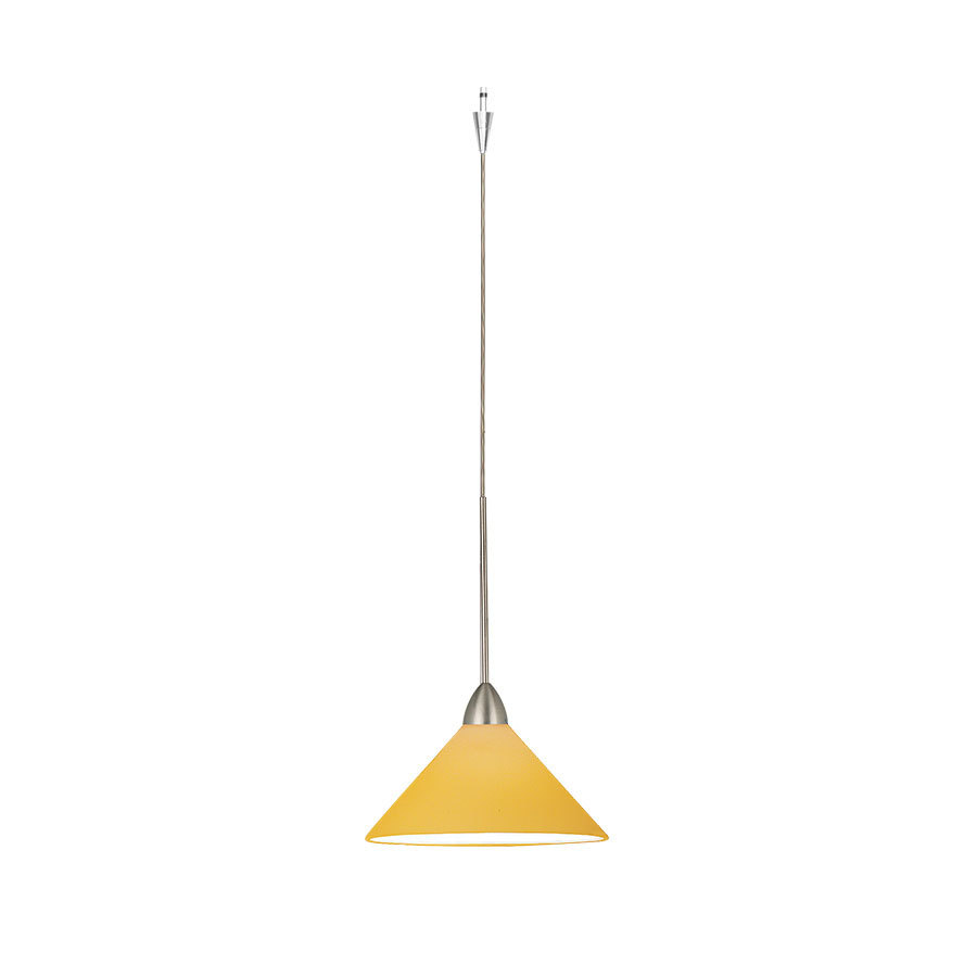 Jill 1 Light Quick Connect Pendant with Amber Cased Glass in Brushed Nickel