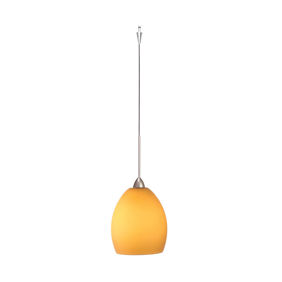 Sarah 1 Light Quick Connect Pendant with Amber Cased Glass in Brushed Nickel