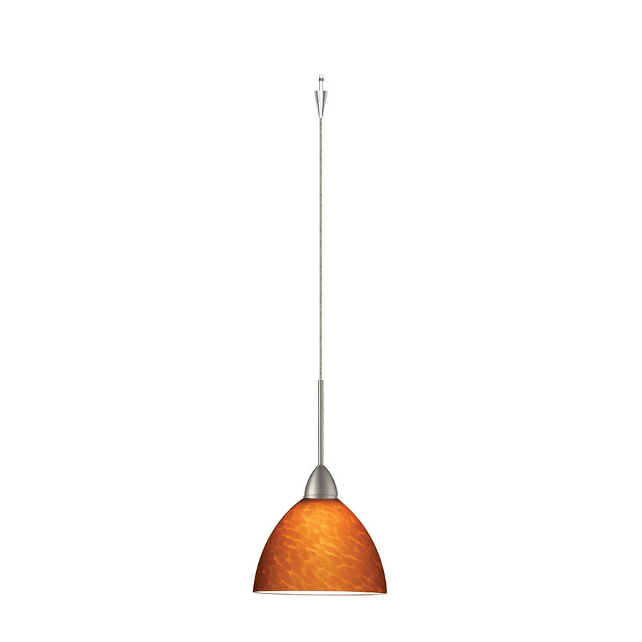 Faberge 1 Light Quick Connect Pendant with Amber Glass in Brushed Nickel