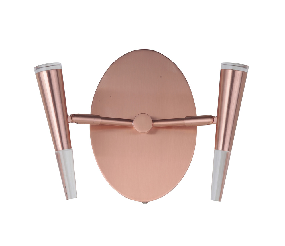 Vanguard 2 Arm LED Wall Sconce in Satin Rose Gold