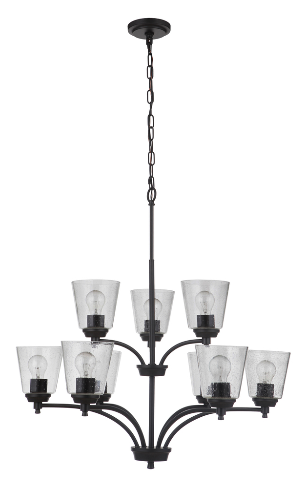 Tyler 9 Light Chandelier in Flat Black