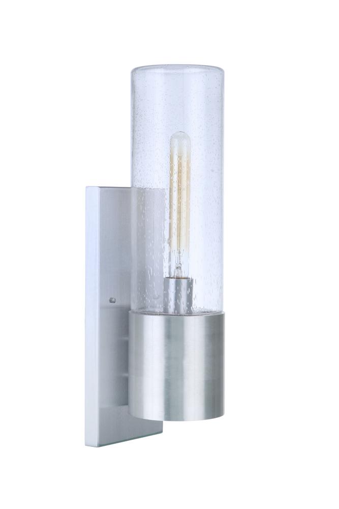 Sabre 1 Light Outdoor Medium Wall Lantern w/ LED Accent in Satin Aluminum