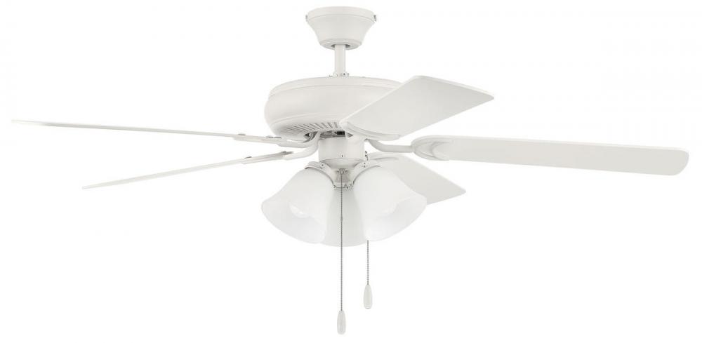 Decorator's Choice 52" 5-Blade 3 Light Ceiling Fan in Matte White w/ Matte White Blades