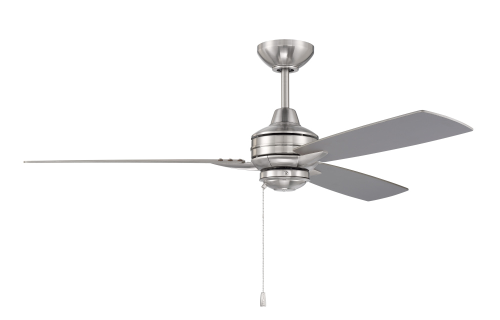 Moto 52" 3-Blade Ceiling Fan in Brushed Polished Nickel w/ Brushed Nickel/Driftwood Blades