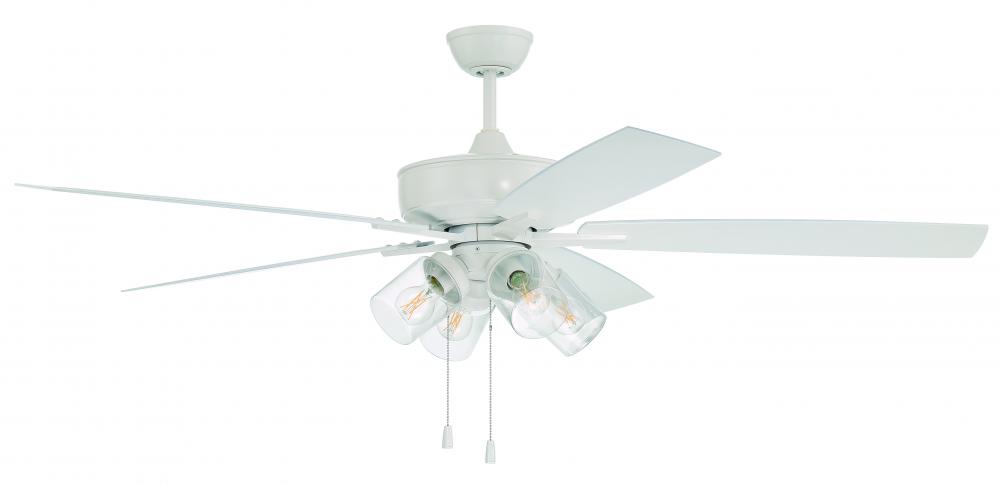 Outdoor Super Pro 104 60" 5-Blade Indoor/Outdoor (Wet) Ceiling Fan in White w/ Flat Black Blades