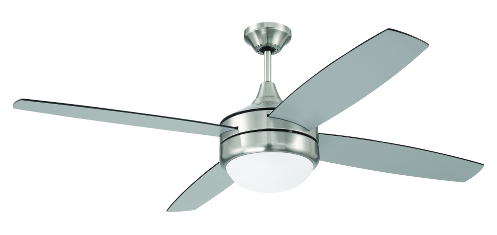 Phaze II 52" 4-Blade Ceiling Fan in Brushed Polished Nickel w/ Brushed Nickel/Greywood Blades