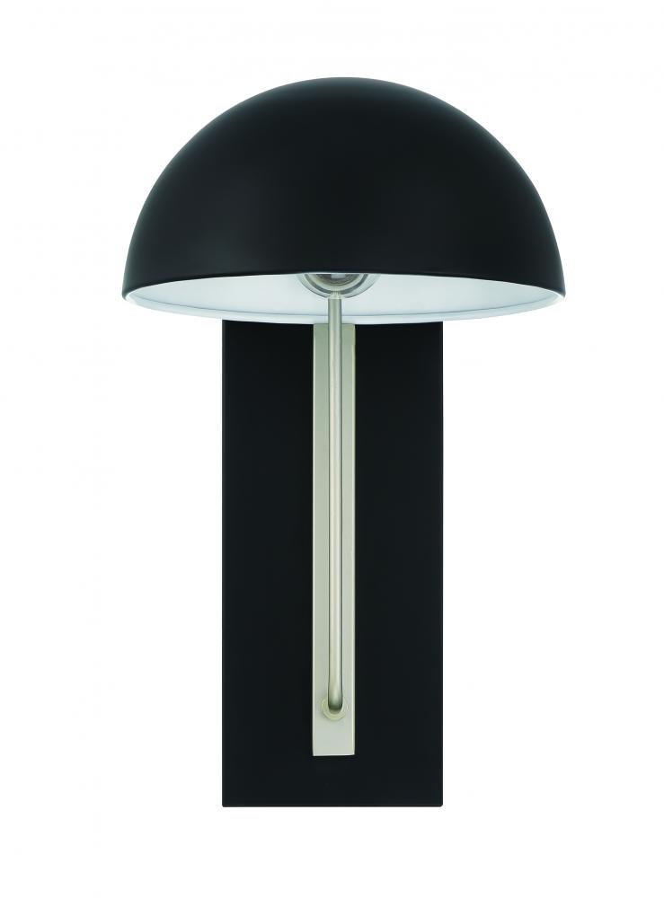 Kahn 1 Light Medium Outdoor Wall Lantern in Midnight/Satin Aluminum