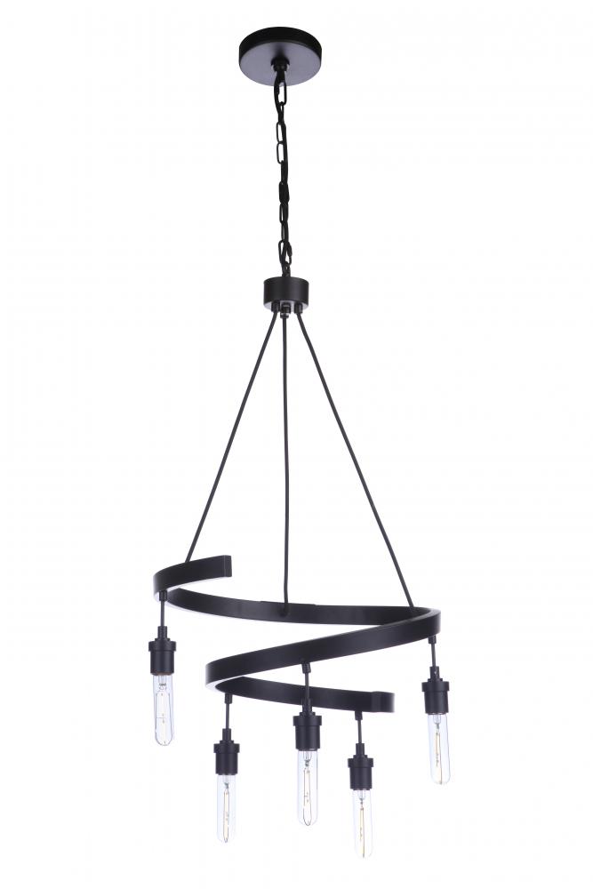 Tranquil 5 Light Chandelier in Flat Black