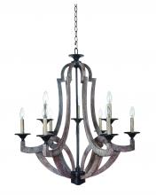 Craftmade 35129-WP - Winton 9 Light Chandelier in Weathered Pine/Bronze