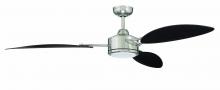 Craftmade JOU64BNK3 - Journey 64" 3-Blade Ceiling Fan in Brushed Polished Nickel w/ Black Walnut Blades