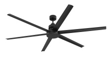 Craftmade MND72FB6 - Mondo 72" 6-Blade Indoor/Outdoor (Damp) Ceiling Fan in Flat Black w/ Flat Black Blades; Light Ki