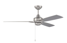 Craftmade MOT52BNK3 - Moto 52" 3-Blade Ceiling Fan in Brushed Polished Nickel w/ Brushed Nickel/Driftwood Blades