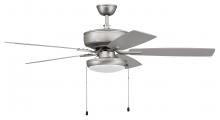 Craftmade P119BN5-52BNGW - Pro Plus 119 52" 5-Blade Ceiling Fan in Brushed Nickel w/ Brushed Nickel/Greywood Blades