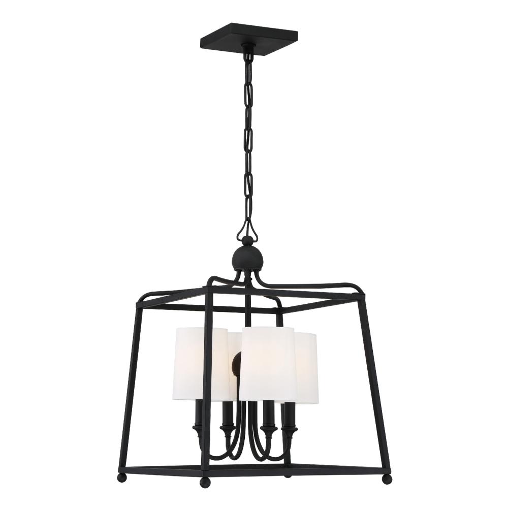 Libby Langdon Sylvan 4 Light Black Forged Mini Chandelier