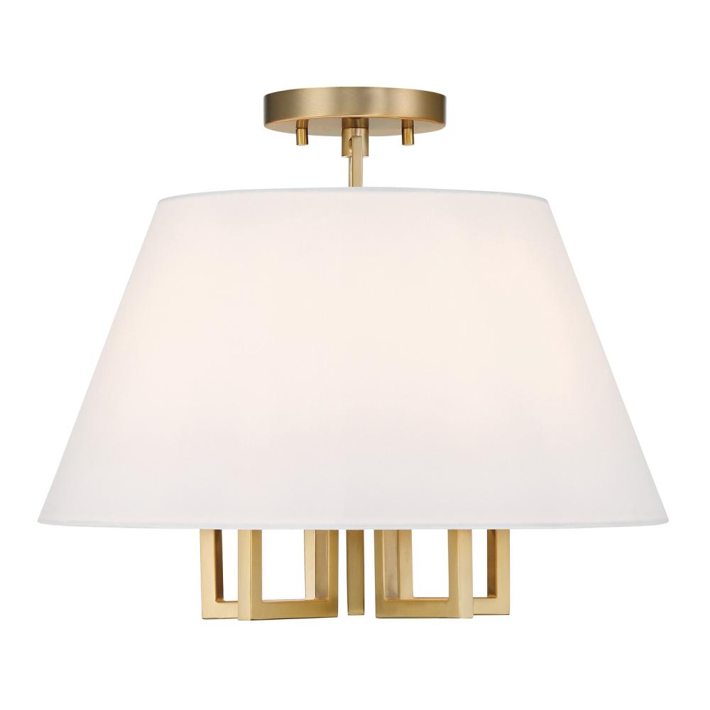 Libby Langdon for Crystorama Westwood 5 Light Vibrant Gold Semi Flush Mount