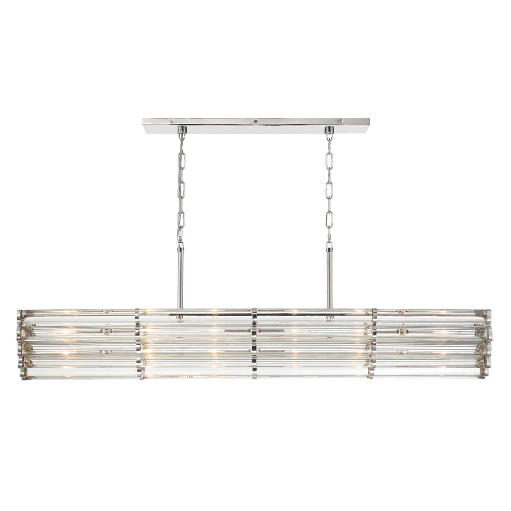 Libby Langdon for Crystorama Elliot 6 Light Polished Nickel Linear Chandelier