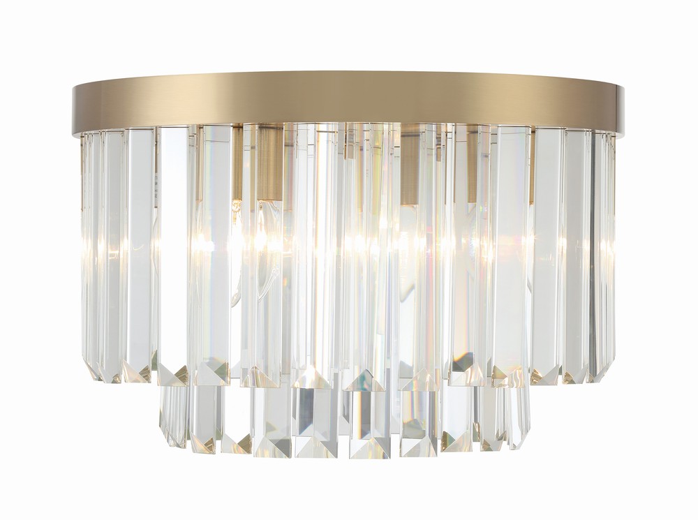 Hayes 4 Light Aged Brass Flush Mount